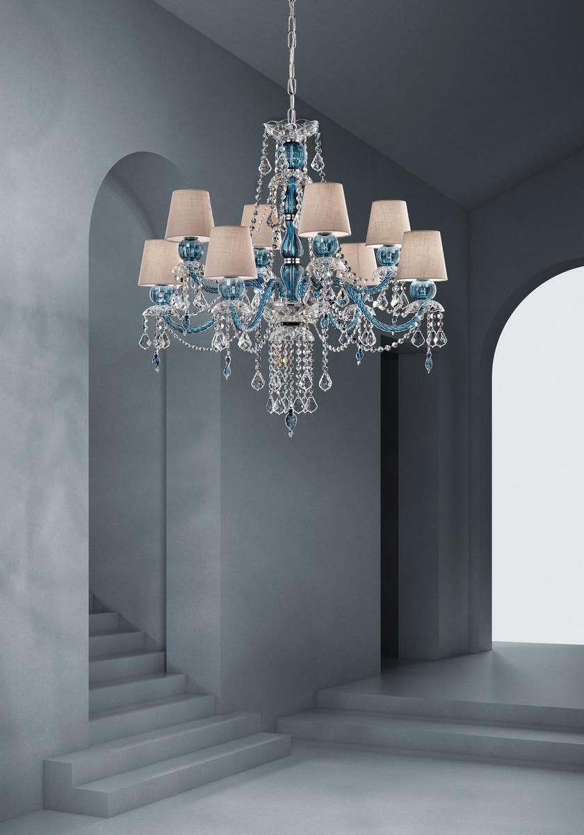 Glass chandelier with crystals | Michiel by Sylcom