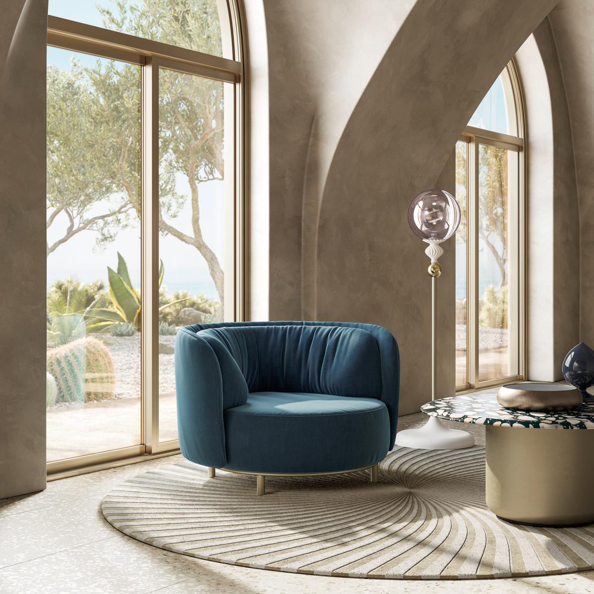 Armchair with armrests | Wave by Natuzzi Italia