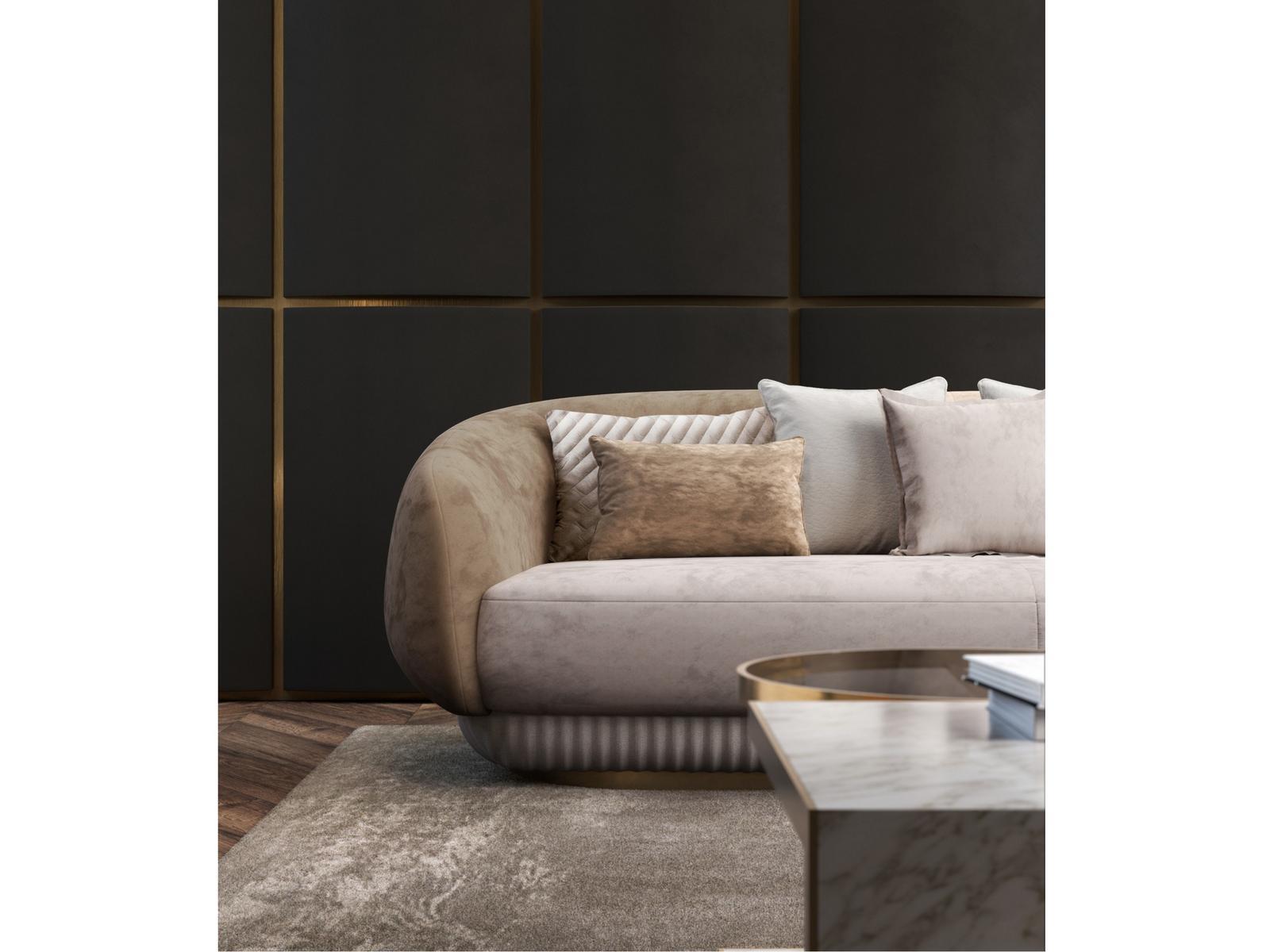 3 seater Eco-nabuk sofa | Moon 3p by Carpanese home