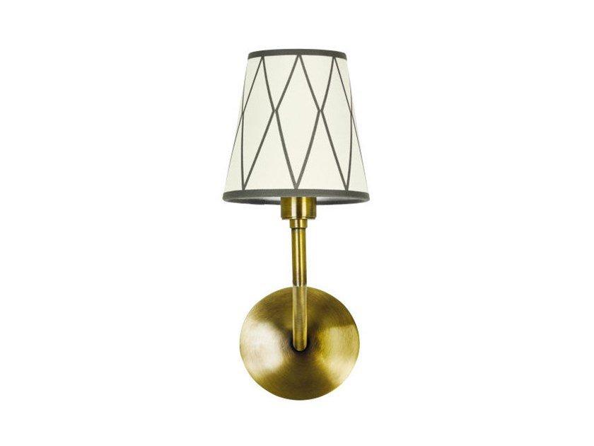 Antique brass wall lamp with shade | Epoque 555/a1 by Possoni Illuminazione