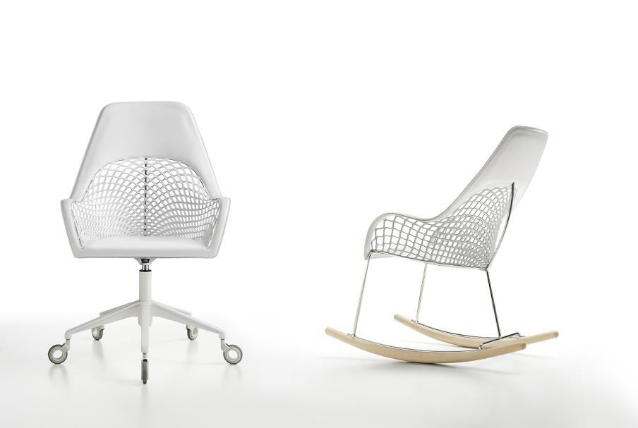 Tanned leather office chair with 5-Spoke base with castors | Guapa Dpa by Midj