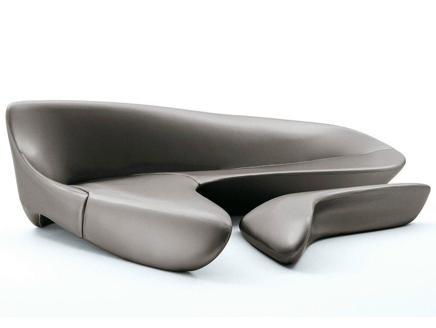 Curved sofa with footstool | Moon System by B&B Italia