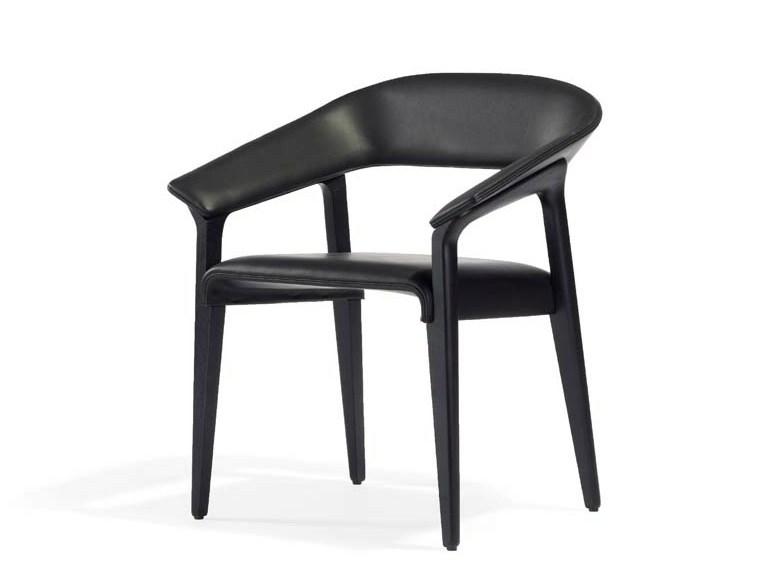 Leather easy chair with armrests | Memory by Potocco