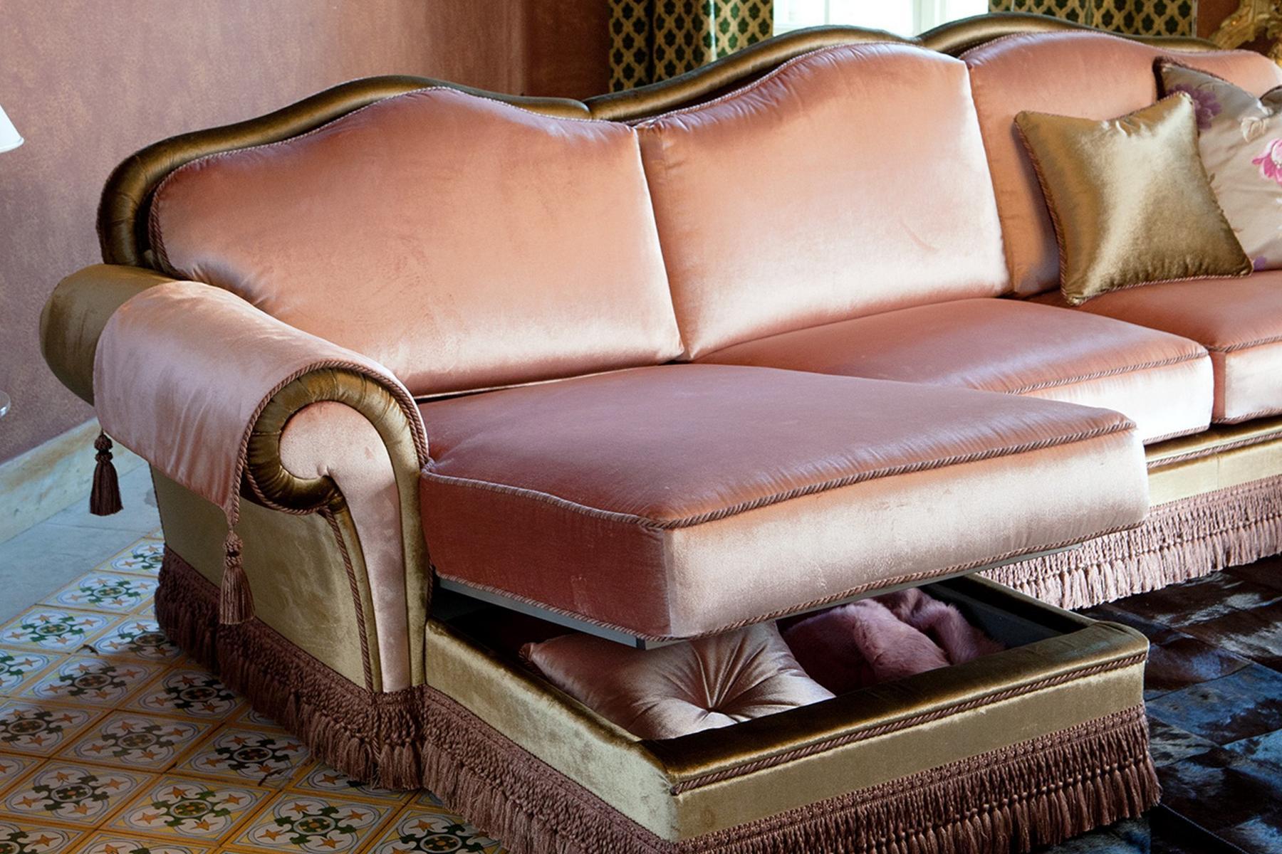 Fabric sofa with chaise longue | Arthur by Domingo salotti
