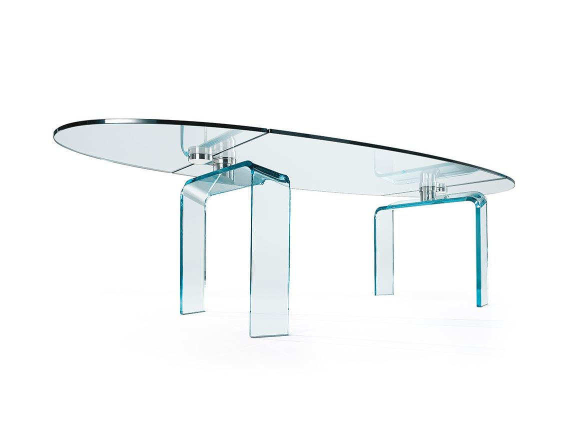 Oval glass dining table | Policleto by Reflex