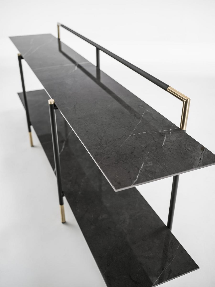 Rectangular metal console table with shelving | Kevin by Frigerio