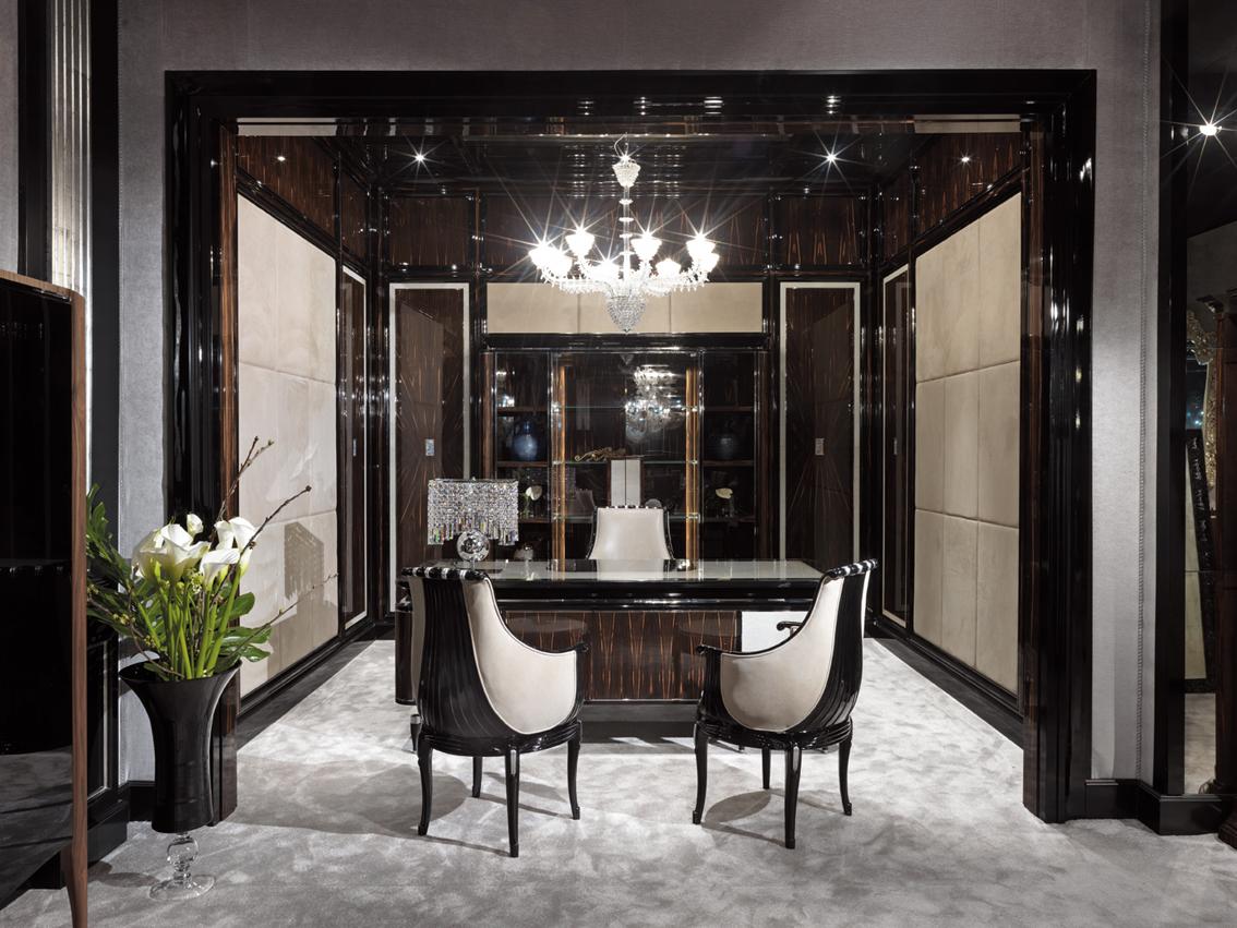 Upholstered leather chair with armrests | The Majestic by Ezio Bellotti