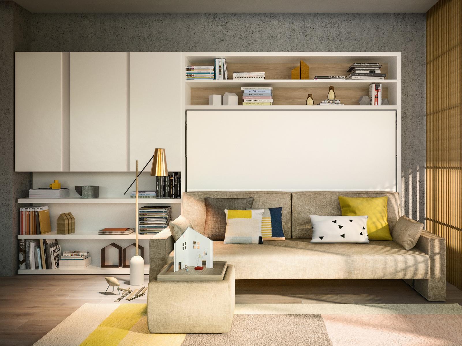 Storage wall with fold-away bed | Circe Sofa by CLEI