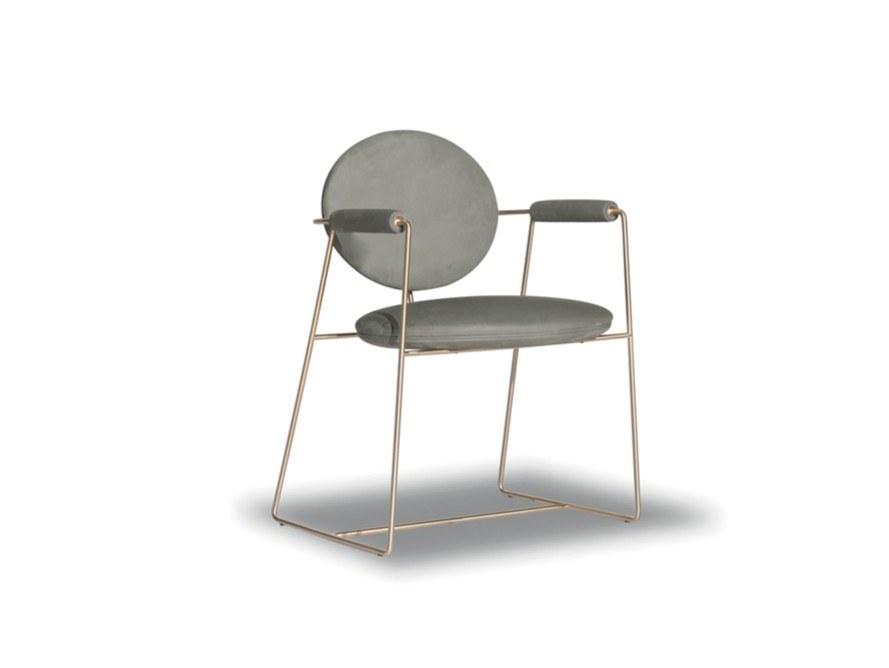 Upholstered leather chair with armrests | Gemma by Baxter