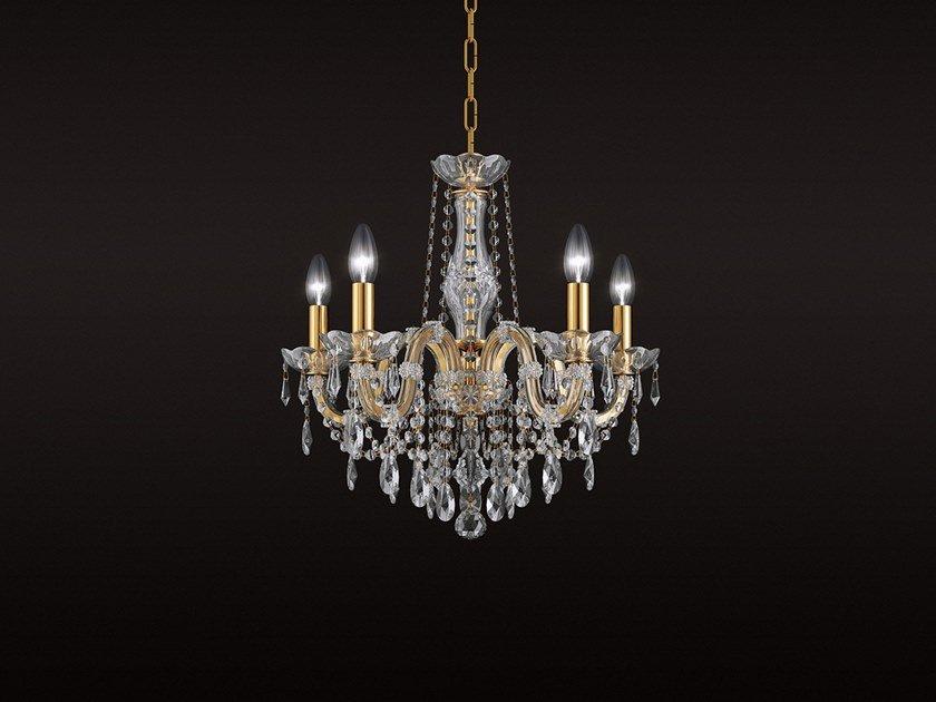 Painted metal chandelier with crystals | Maria Teresa Ve 940 by Masiero