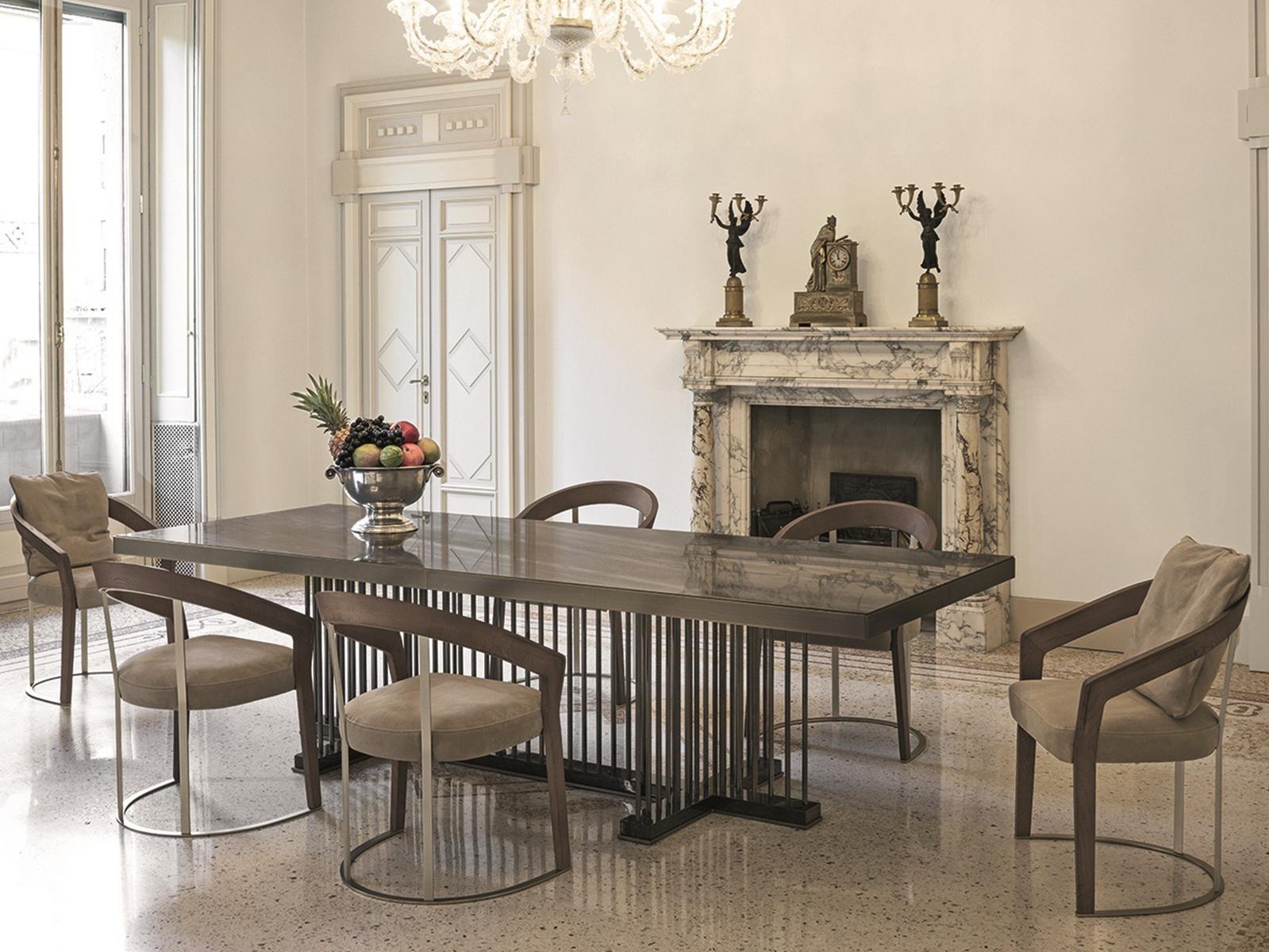 Rectangular veneer table | Schubert by Longhi