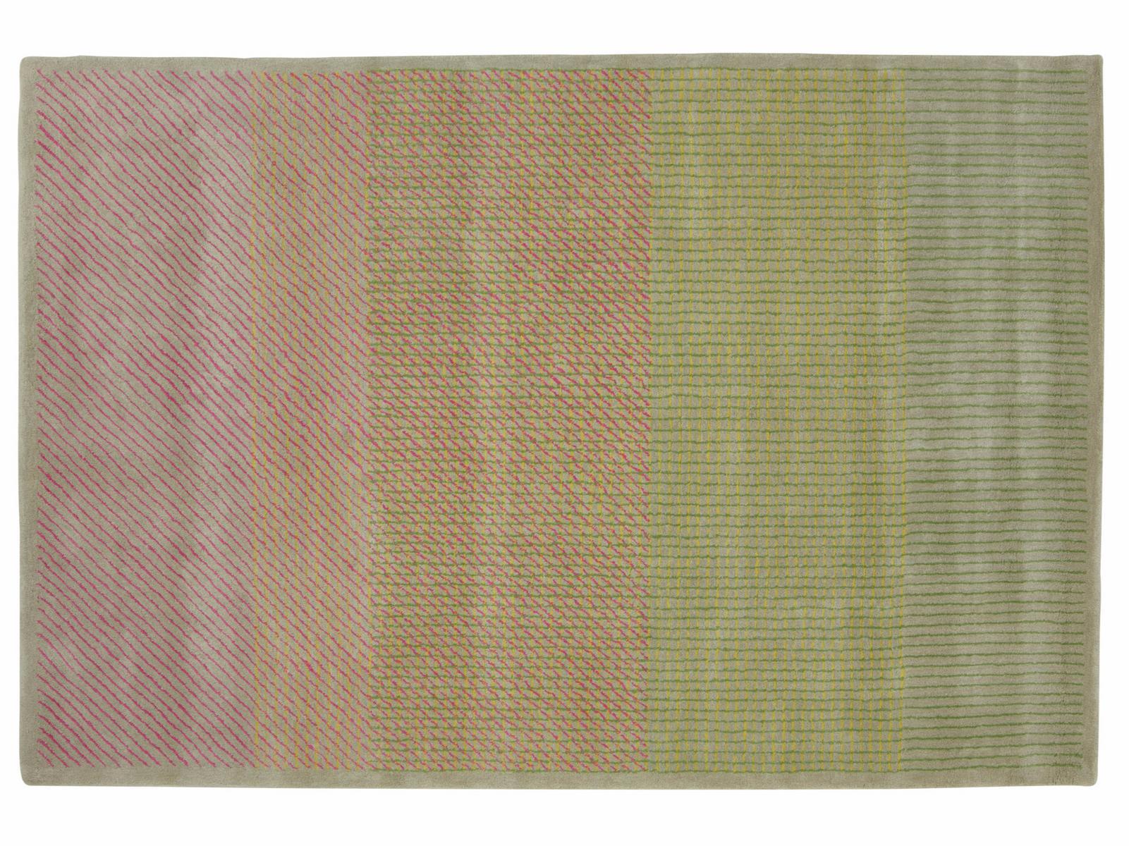 Rectangular striped wool rug | Tramage by Ligne Roset