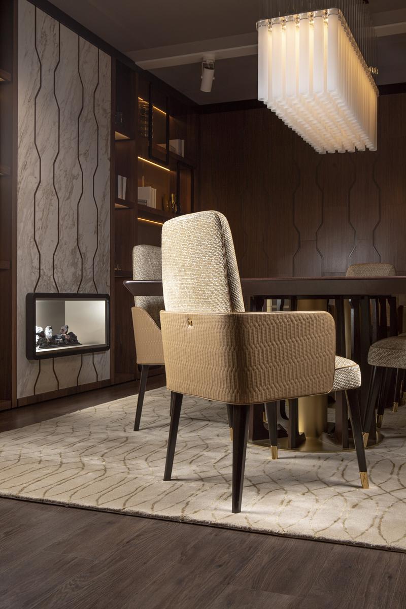Upholstered velvet chair with armrests | Caprice by Bruno Zampa