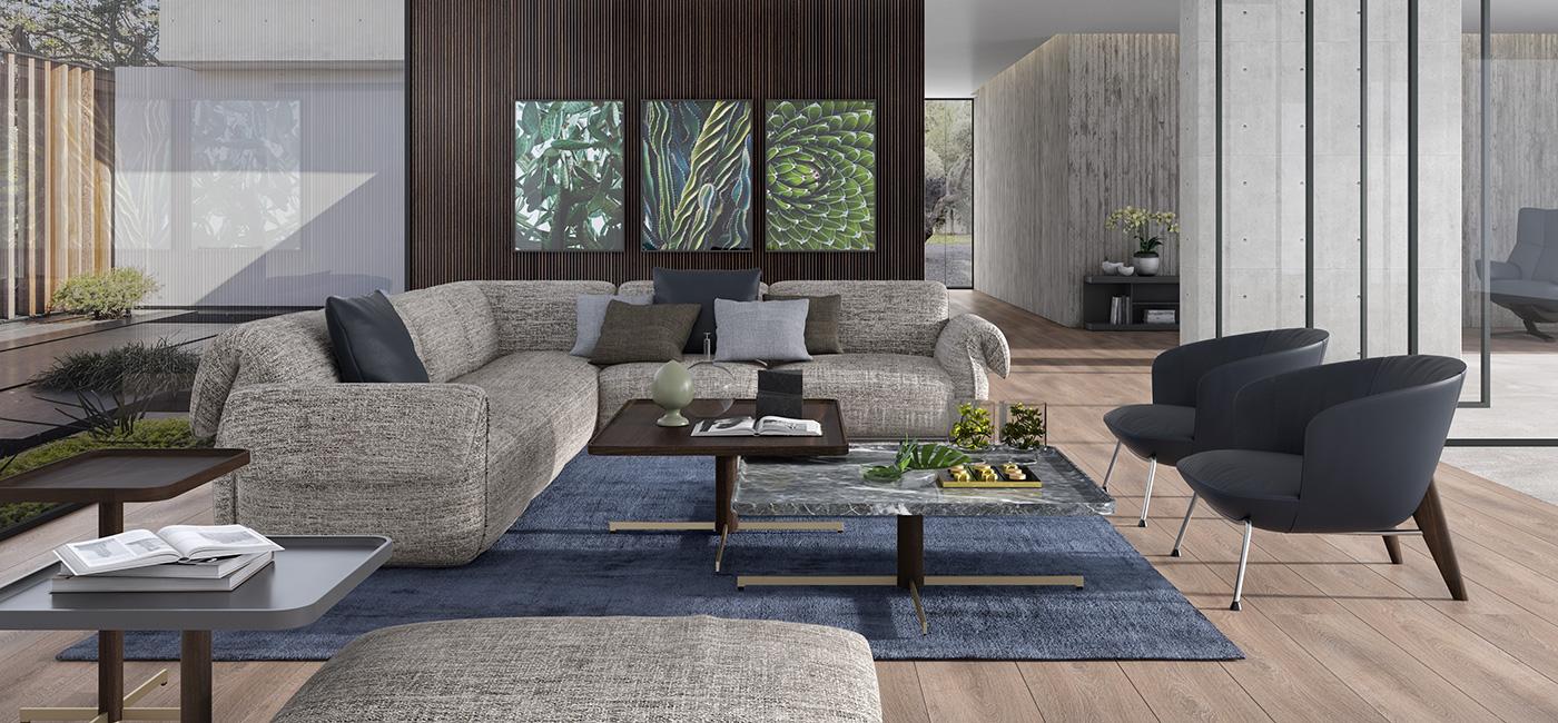 Fabric easy chair with armrests | Penelope by Natuzzi Italia