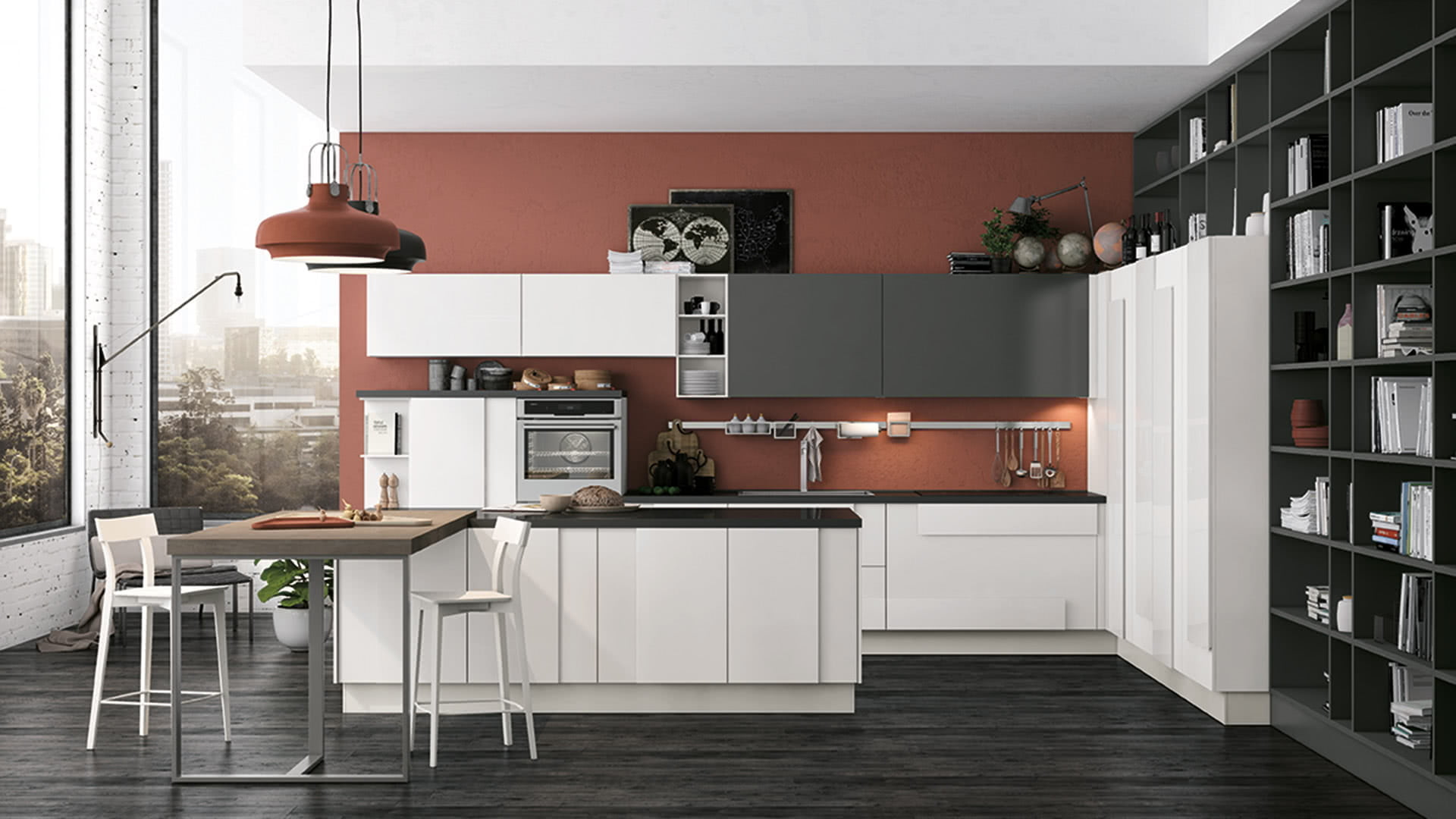 Lacquered kitchen with integrated handles Lube Cucine Creativa