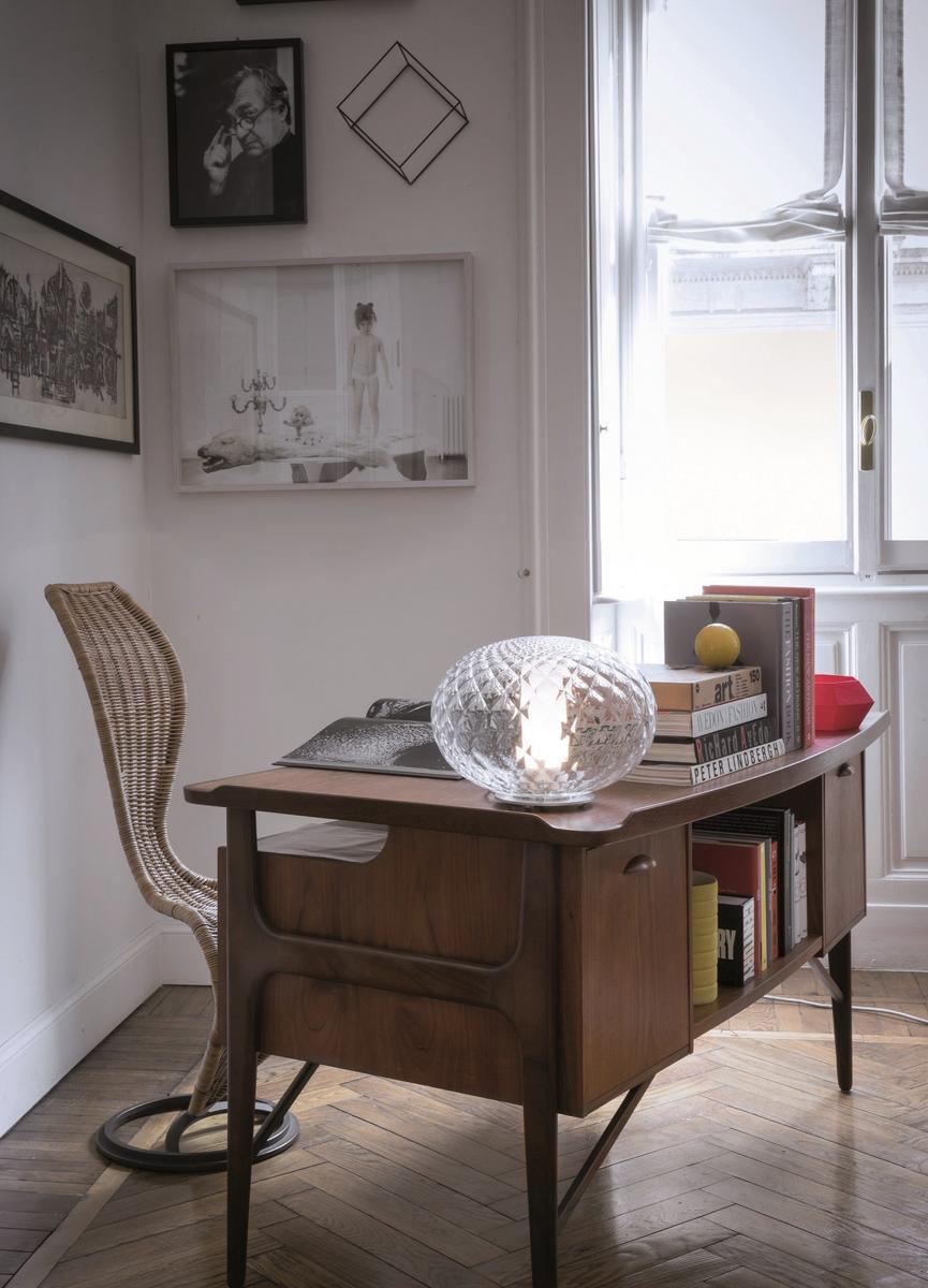 LED glass and aluminium table lamp | Recuerdo - 284 by Oluce