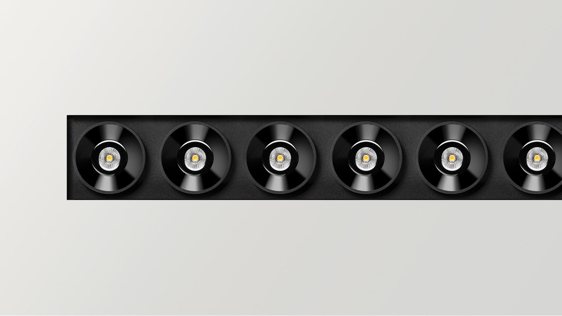 LED recessed multiple aluminium spotlight | Black Foster Trimless 15 by Arkoslight