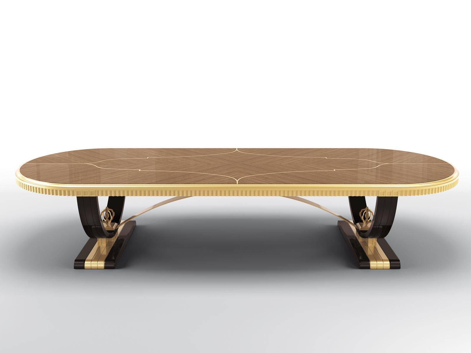 Oval walnut table | Metropolis Wide by Bruno Zampa