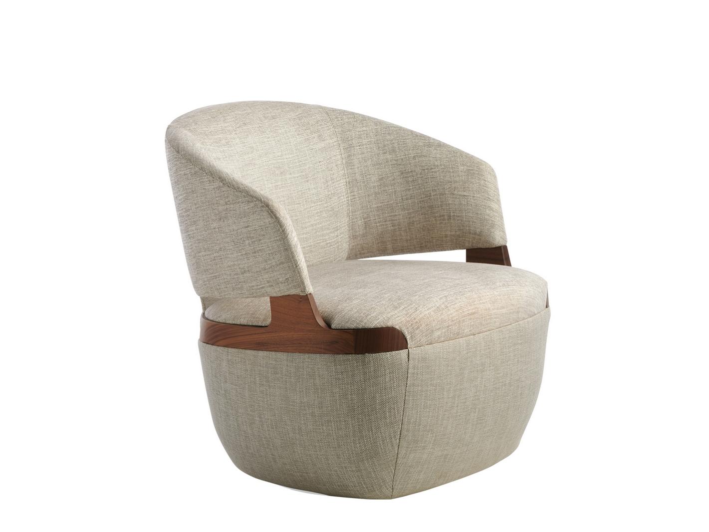 Swivel fabric easy chair | Velis by Potocco