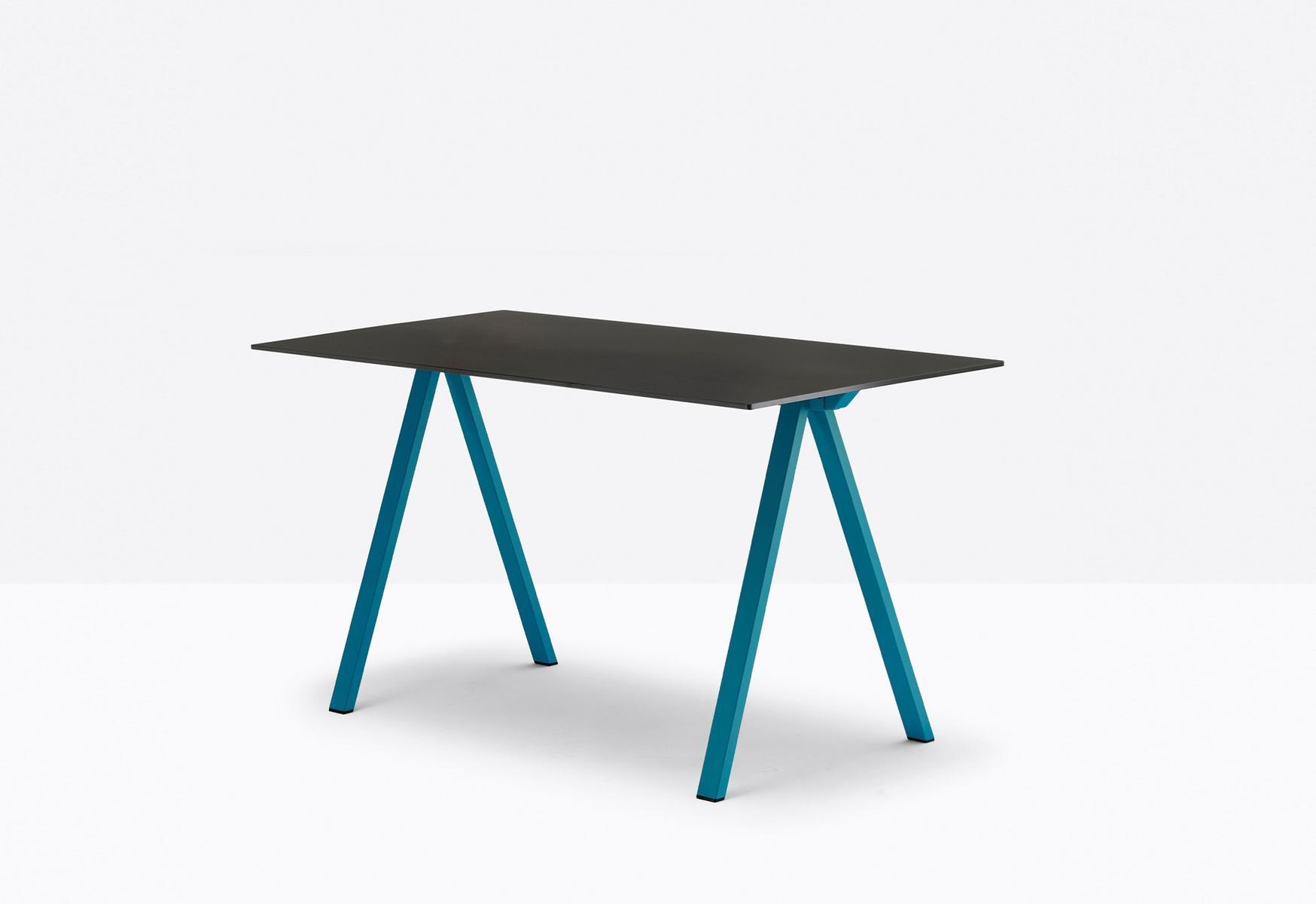 Table with steel trestle legs and solid laminate top | Arki-desk by Pedrali