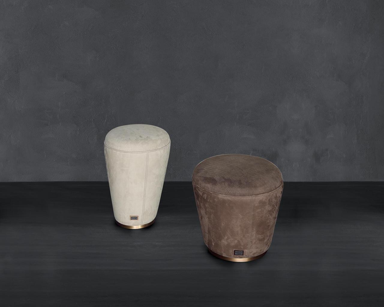 Leather pouf in a luxury style | Miky by Rugiano