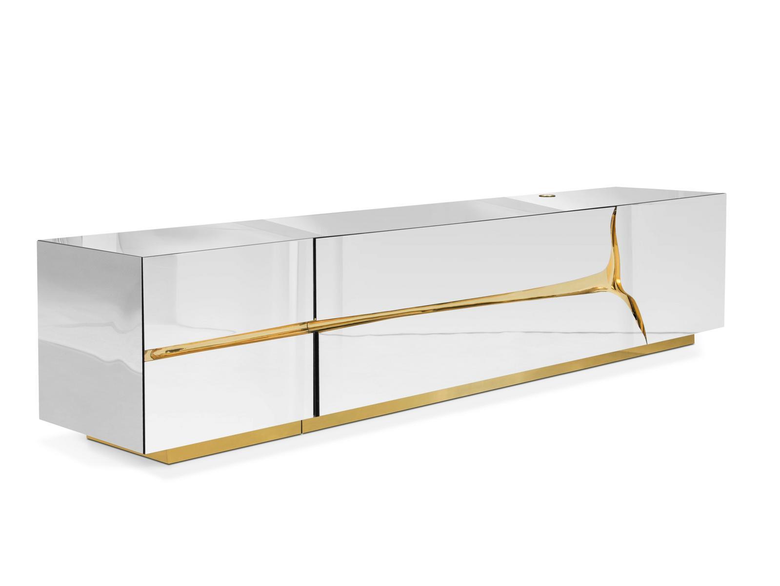 Mirrored glass TV cabinet with drawers | Lapiaz by Boca Do Lobo