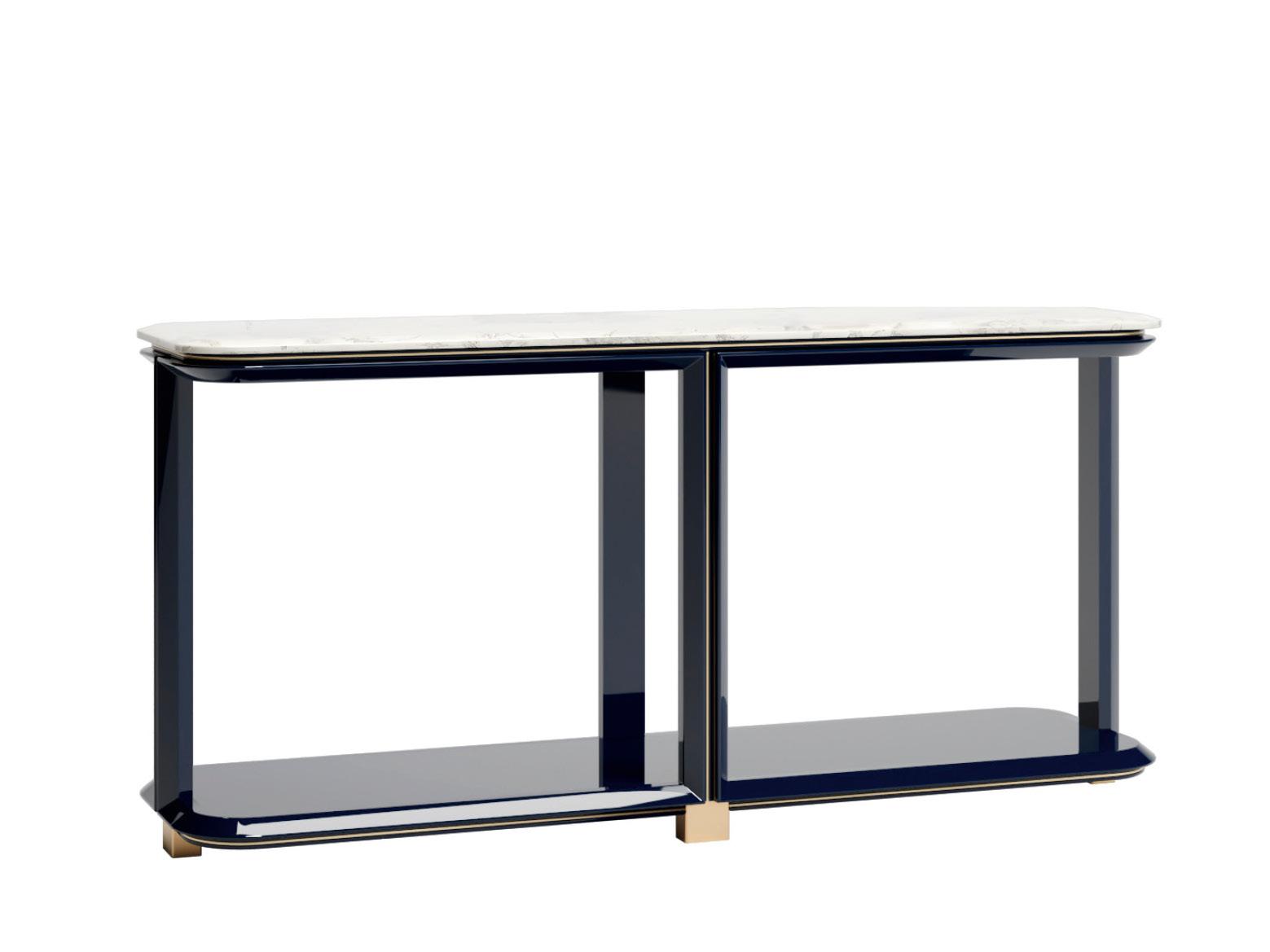 Rectangular wooden console table with shelving | Grace by Volpi