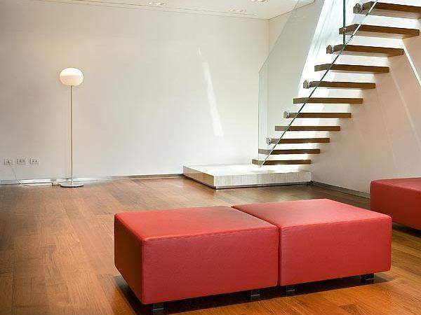 Opal glass floor lamp | Glo-ball F by Flos