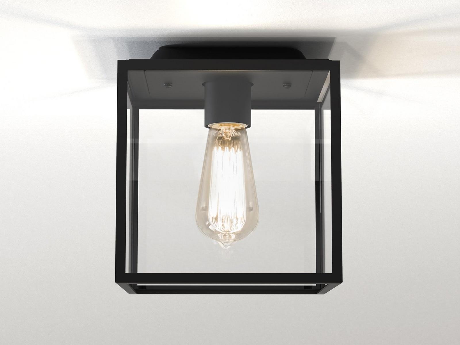 Glass and Stainless Steel outdoor ceiling lamp | Box by Astro lighting