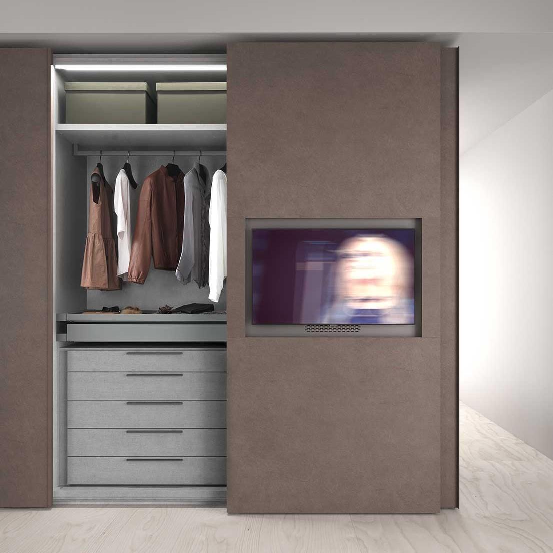 Modular lacquered wardrobe with doors | Television by ALF Dafre