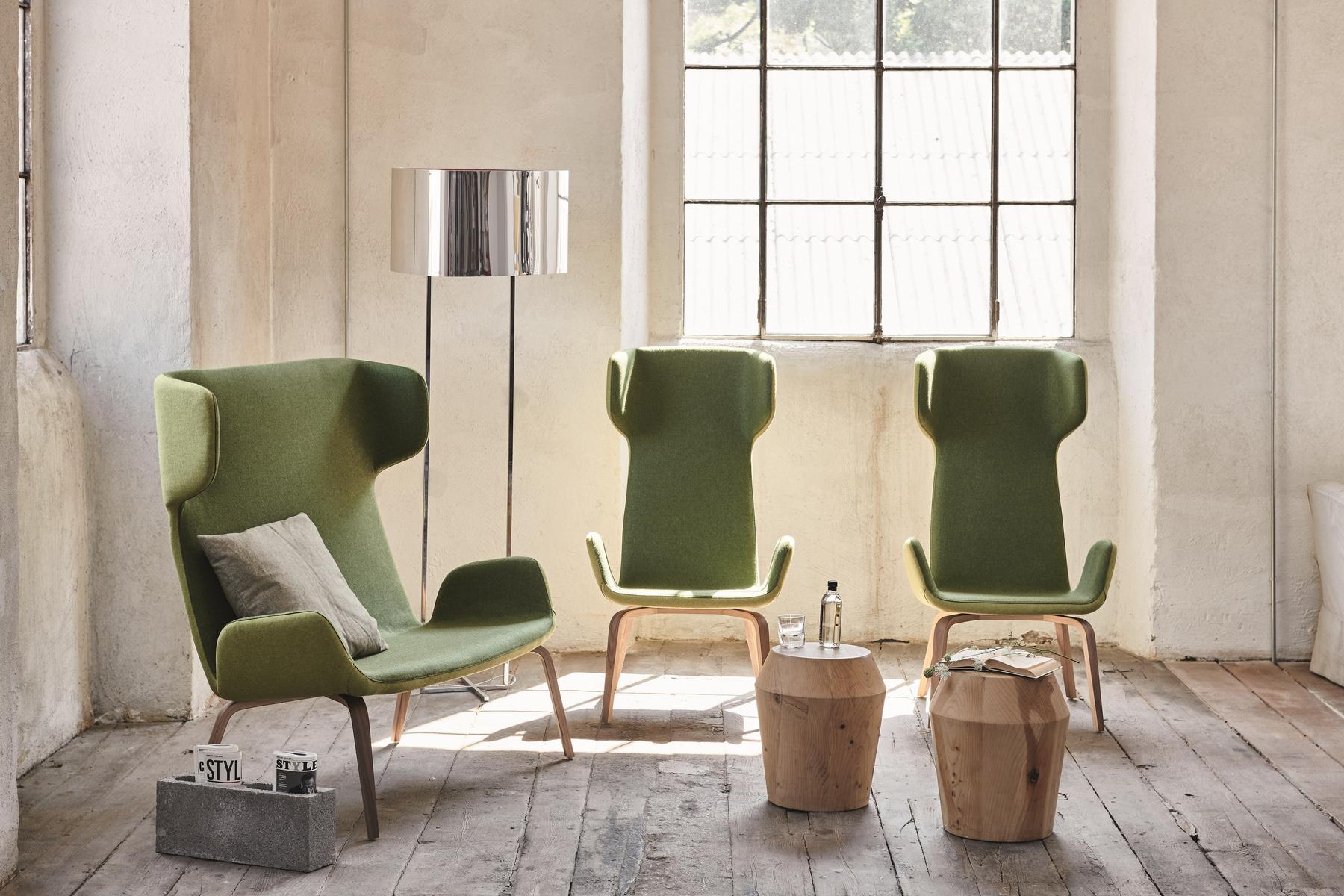 Wing fabric armchair with armrests | Light Pe L Ts by Midj