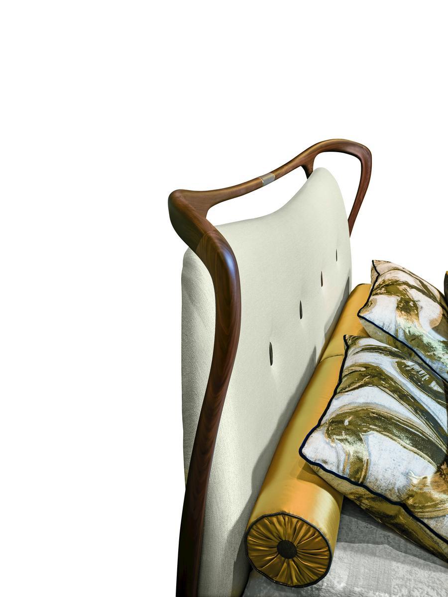 Contemporary style wooden double bed with tufted headboard with upholstered headboard | Crono by Ezio Bellotti