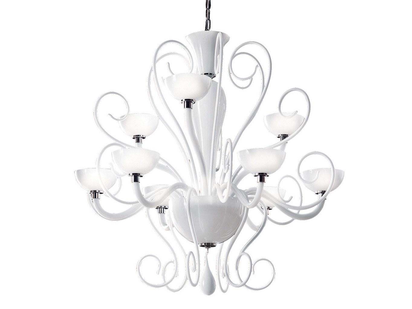 LED blown glass chandelier | Bolero L by Leucos