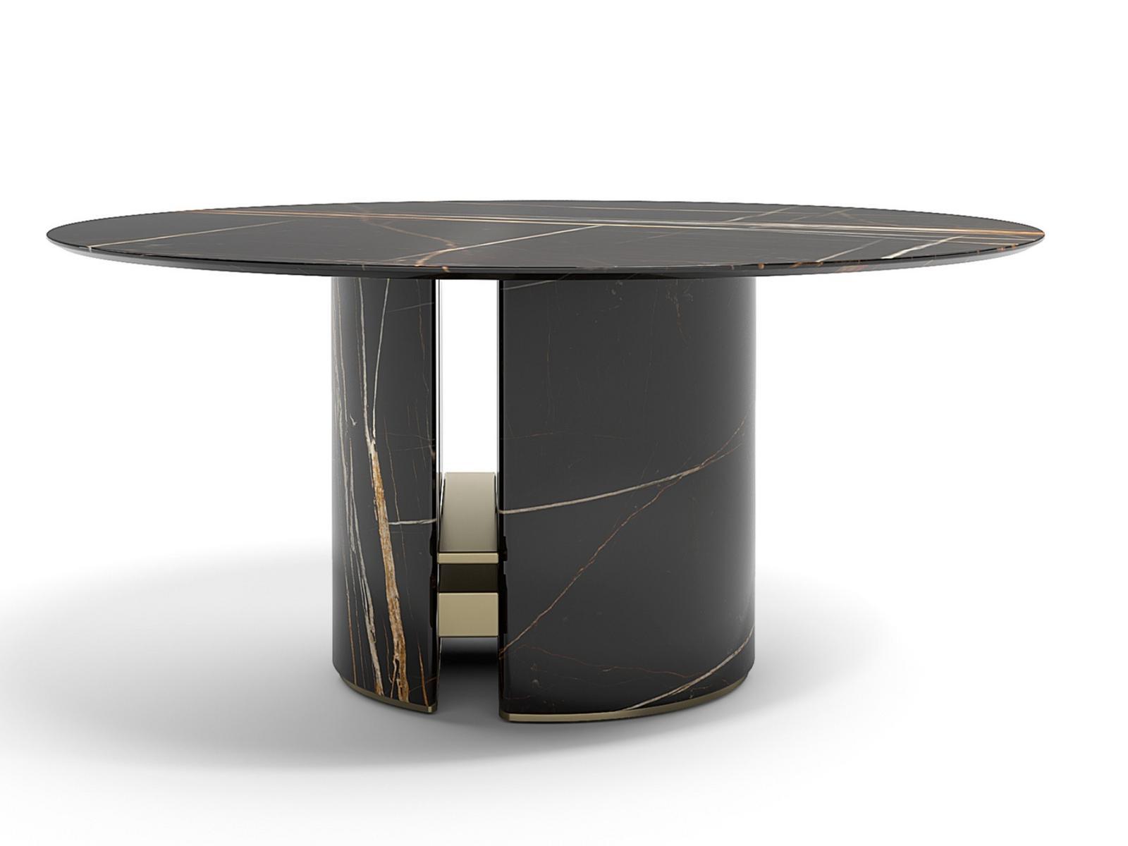 Round marble dining table | Ercole by Capital Collection