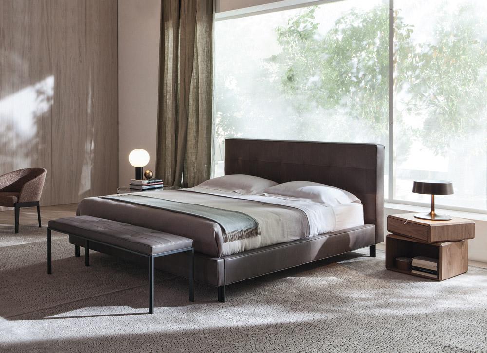 Tufted upholstered leather bench | Anton by Molteni