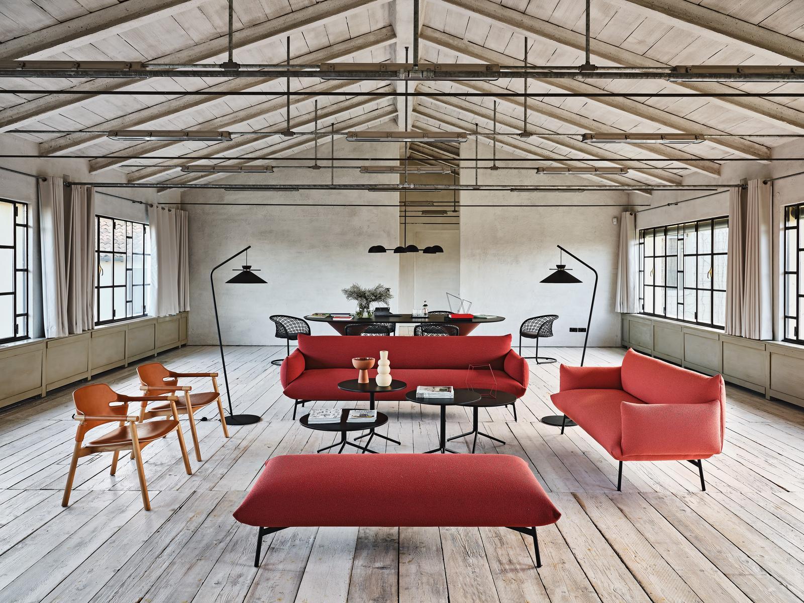 Upholstered rectangular fabric pouf | Area B2 M Ts by Midj