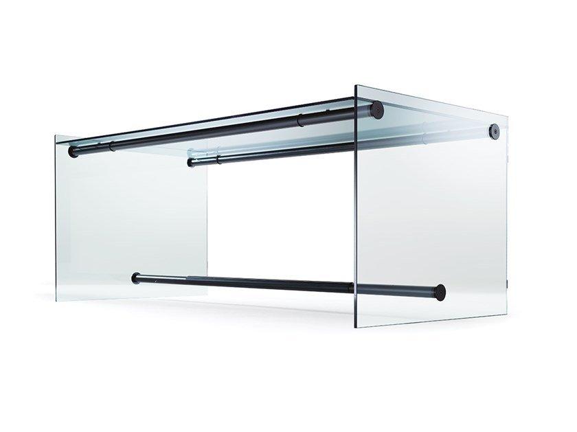 Contemporary style rectangular glass writing desk | 1015 by Reflex