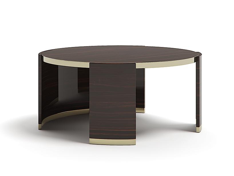 Low round wooden coffee table | Jewel 90 by Capital Collection