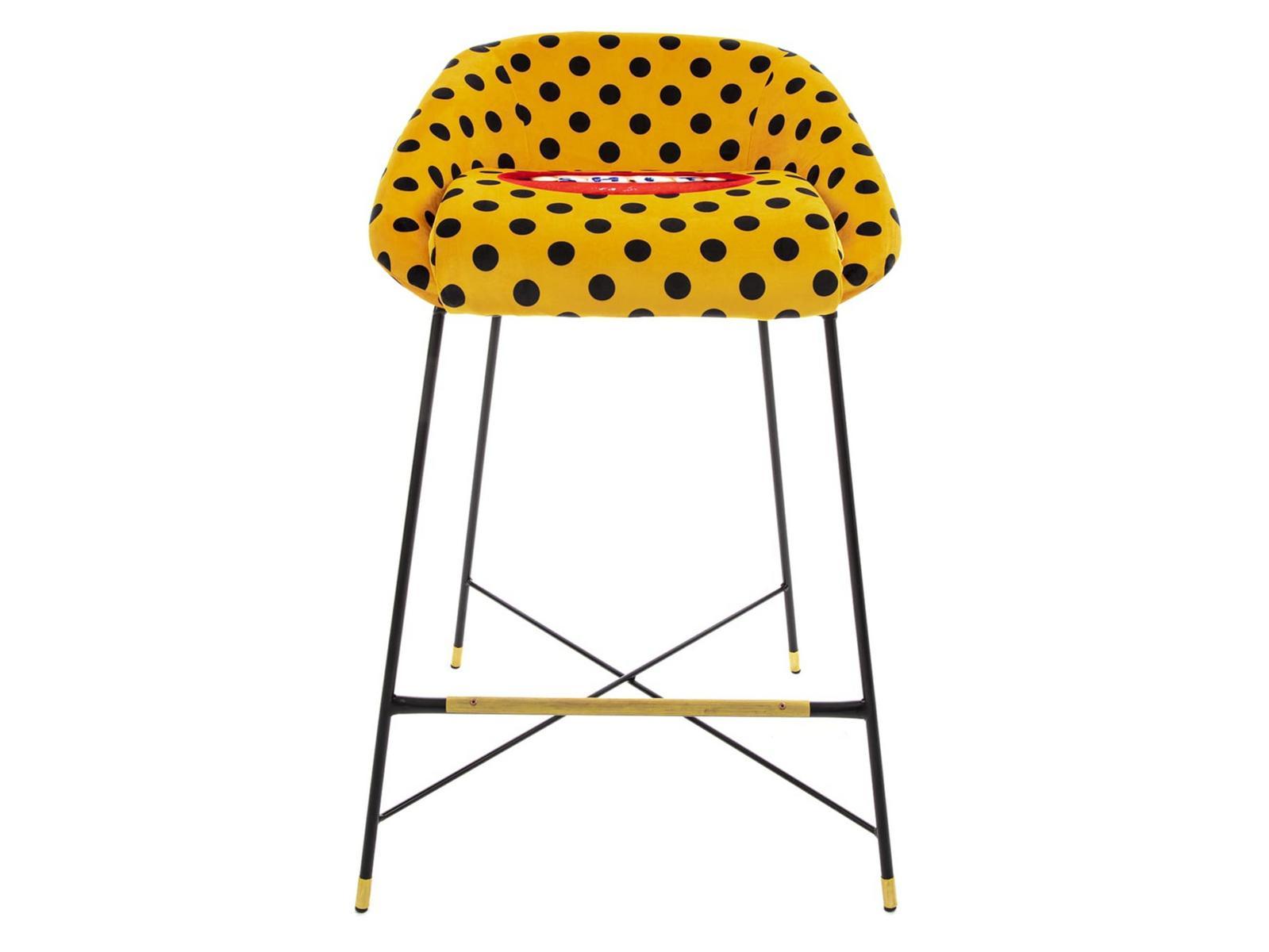 High fabric stool with back | Shit by Seletti