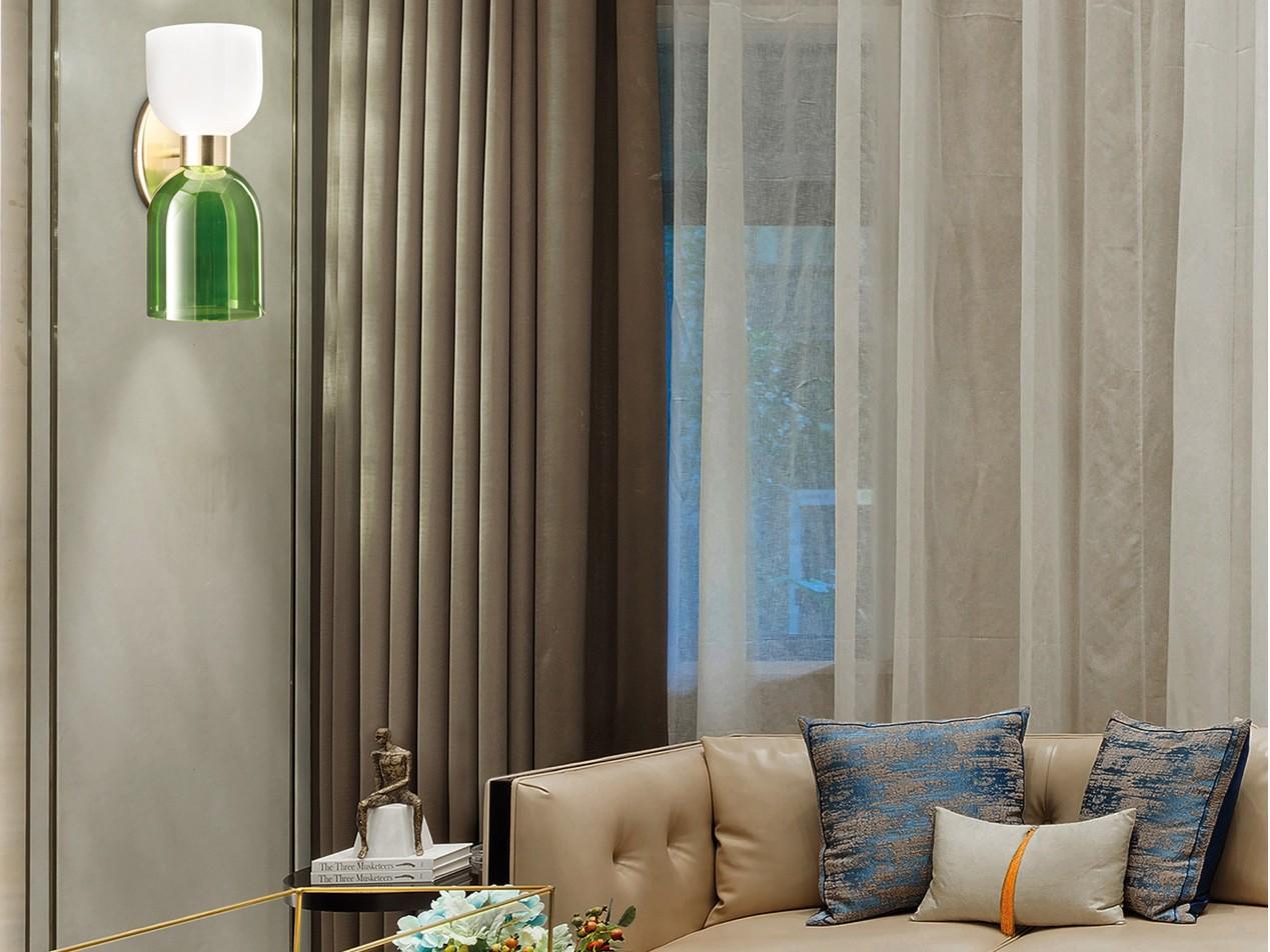 LED glass wall lamp with fixed arm | Caterina 4026/ap2 by Italamp