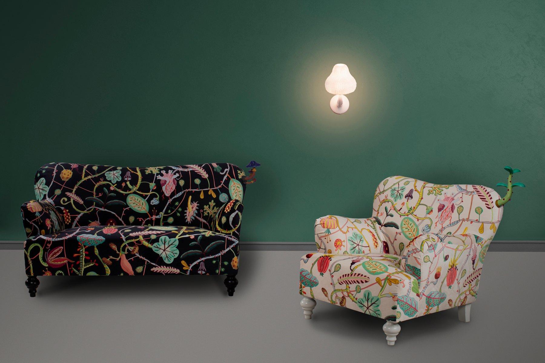 2 seater fabric sofa | Botanical Diva by Seletti