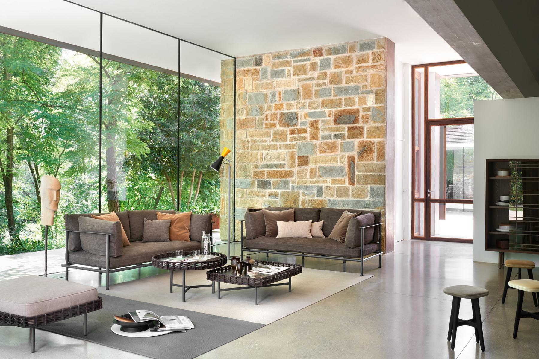 Wood and glass highboard with sliding doors | Sen by Potocco