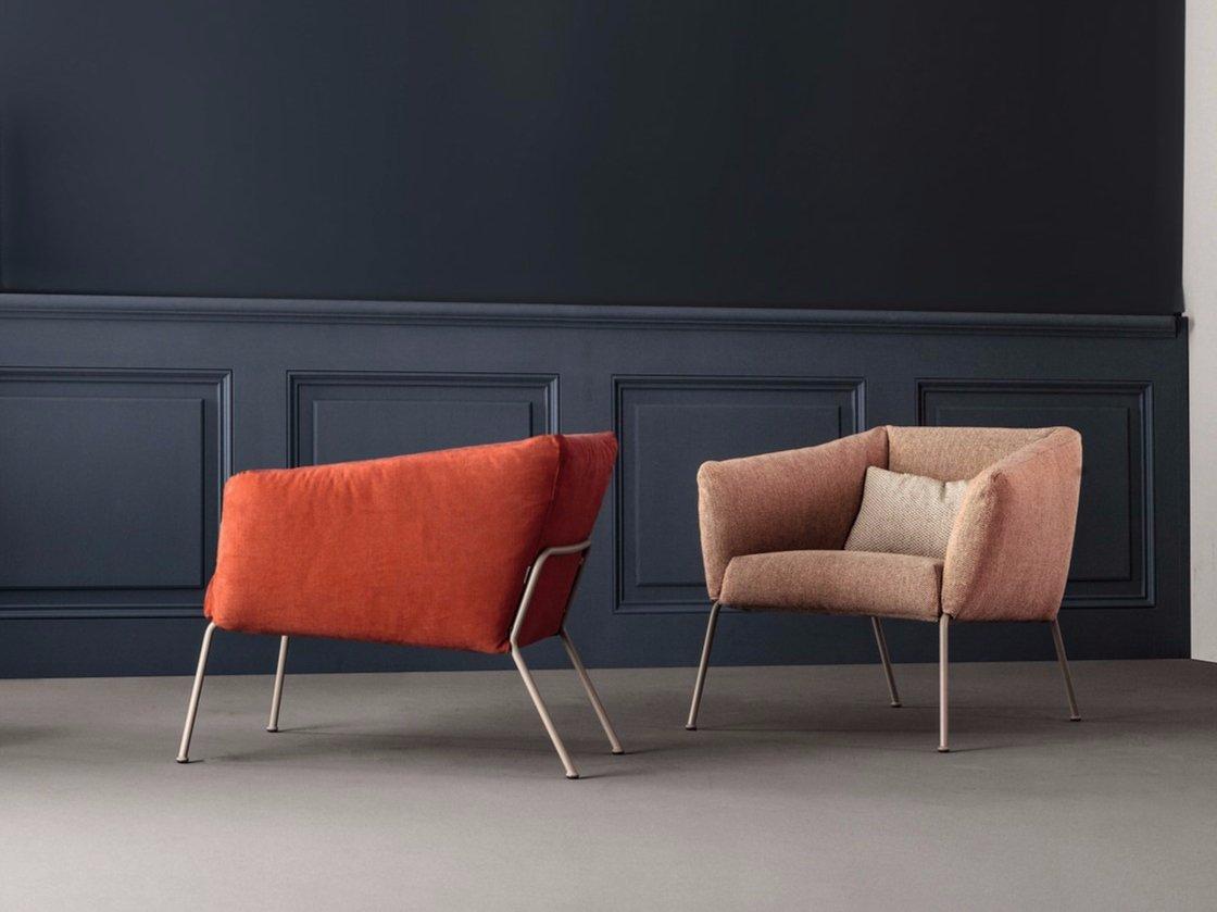 Upholstered fabric armchair with removable cover | Nikos Low by Bonaldo