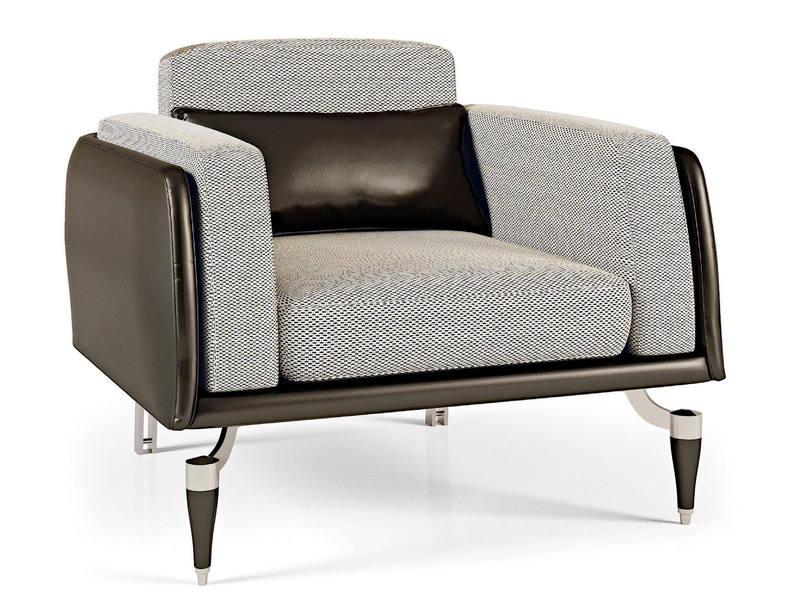 Upholstered fabric armchair with armrests | The Majestic by Ezio Bellotti