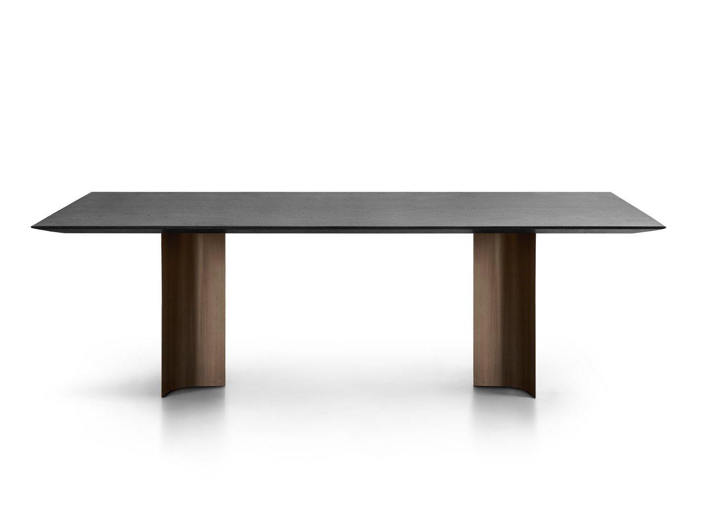 Rectangular reconstructed stone table | Gullwing by Lema