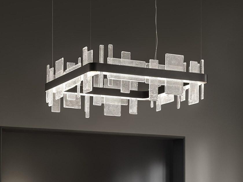 LED pendant lamp in metal and glass | Ribbon S80 by Masiero