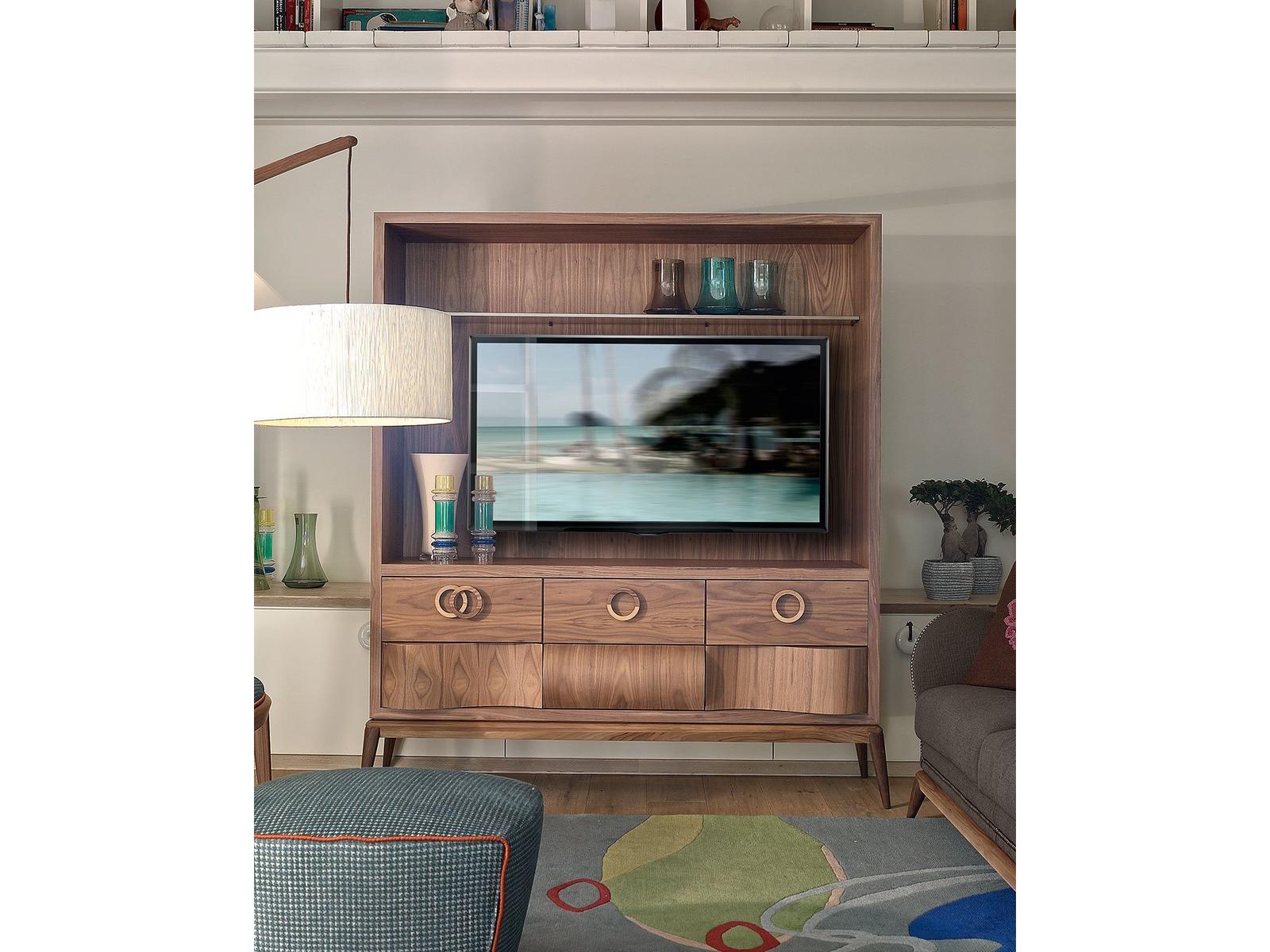 Wooden TV cabinet with drawers | Contemporary Living by Volpi