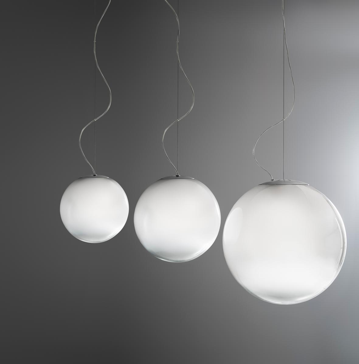 LED handmade blown glass pendant lamp | Smoke by Panzeri