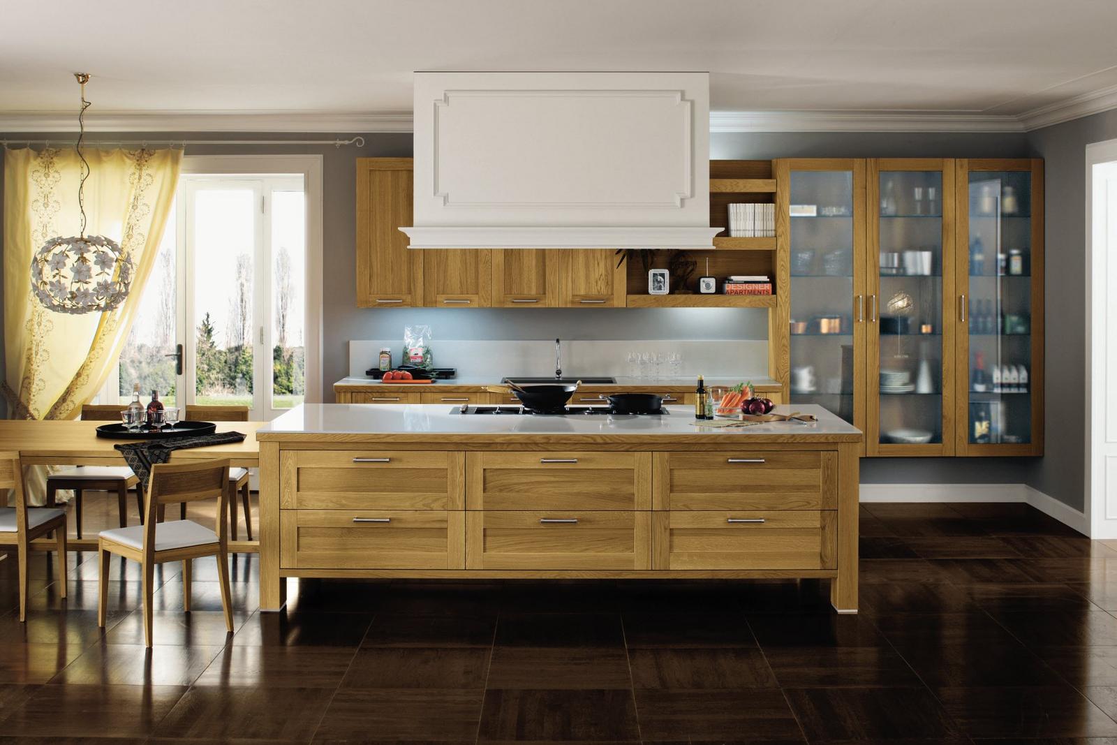 Wood kitchen without handles Old Line Eko