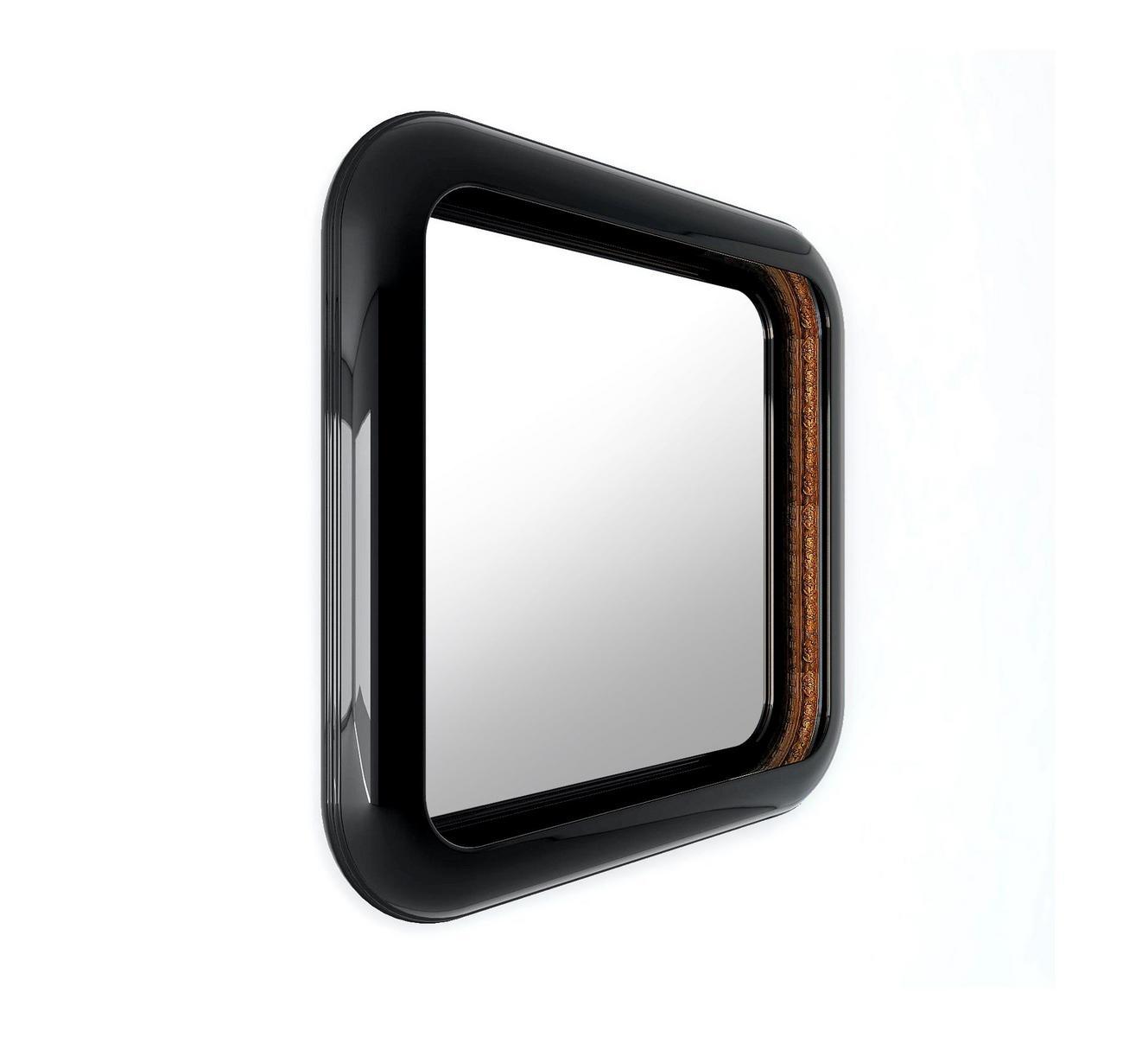 Square framed mahogany mirror | Ring by Boca Do Lobo